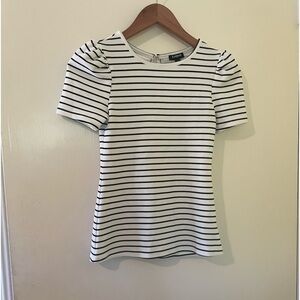 Express White T-Shirt With Black Stripes